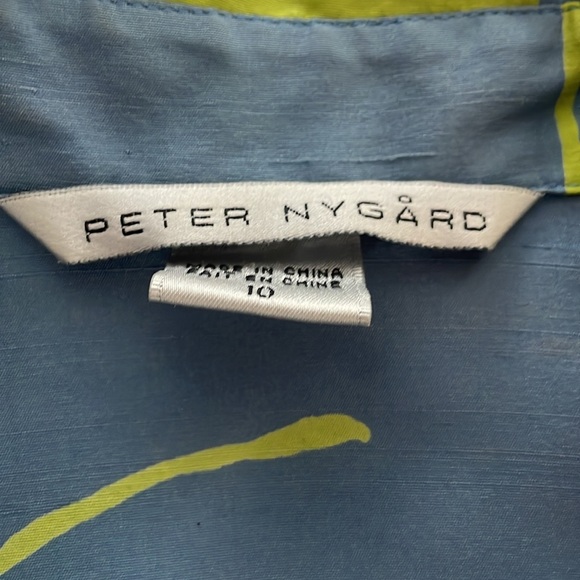 Peter Nygard 100% silk button down blouse printed 3/4 sleeved size 10 - Picture 3 of 7